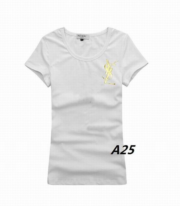 YSL short round collar T woman S-XL-011